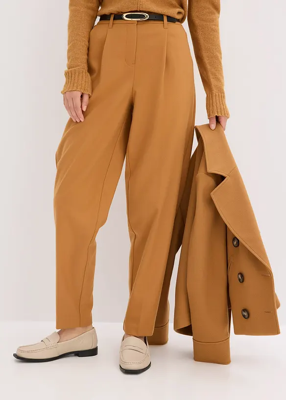Pantalon en toile coupe barrel, bonprix