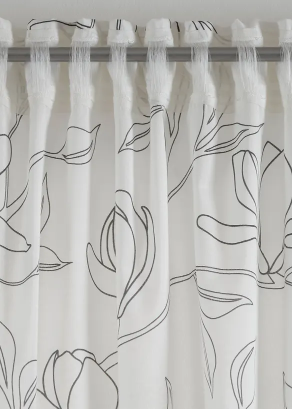 Gardine aus recyceltem Polyester mit Blätterdruck (1er Pack), bonprix