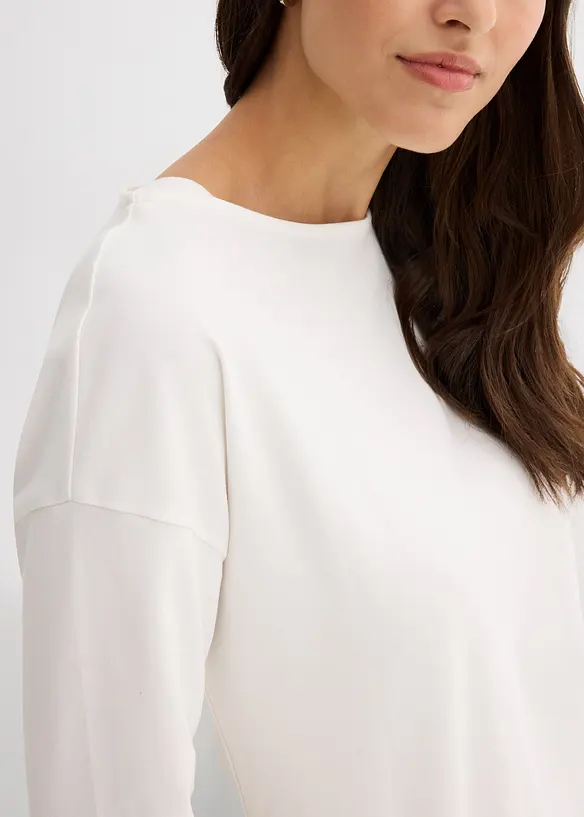 Shirt mit Carmenausschnitt aus reiner Baumwolle, bonprix