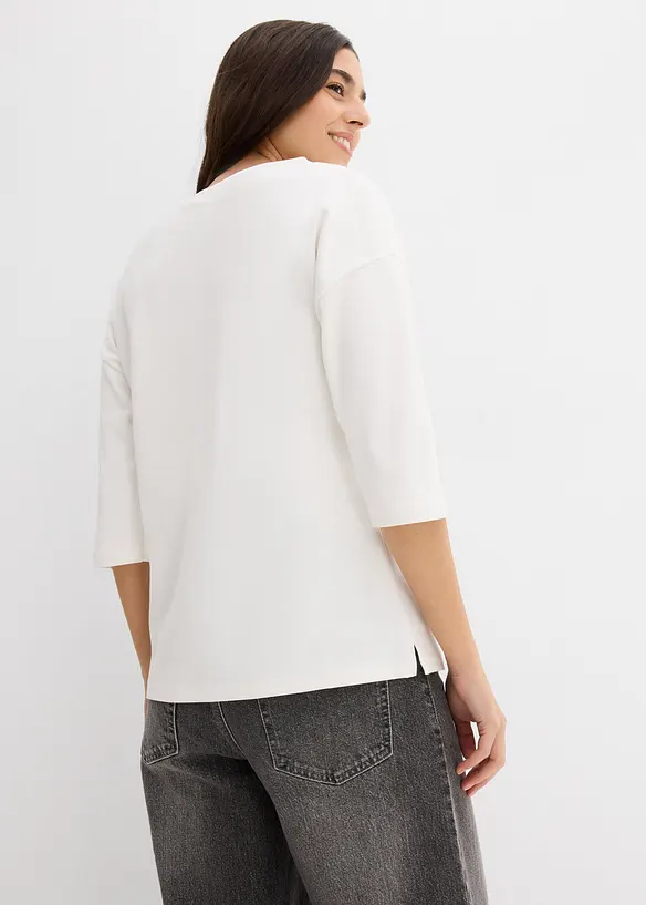 Shirt mit Carmenausschnitt aus reiner Baumwolle, bonprix