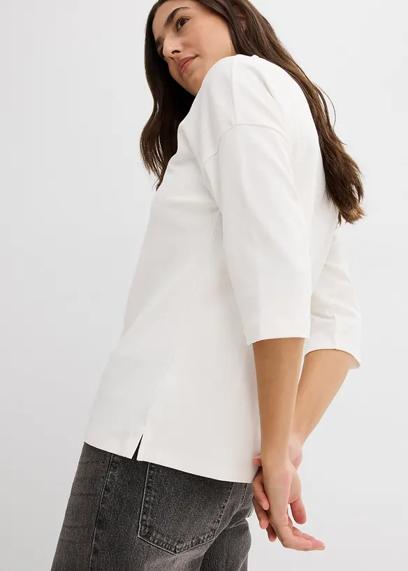 Shirt mit Carmenausschnitt aus reiner Baumwolle, bonprix