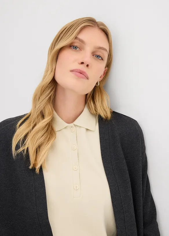 Long gilet molletonné en coton mélangé, bonprix