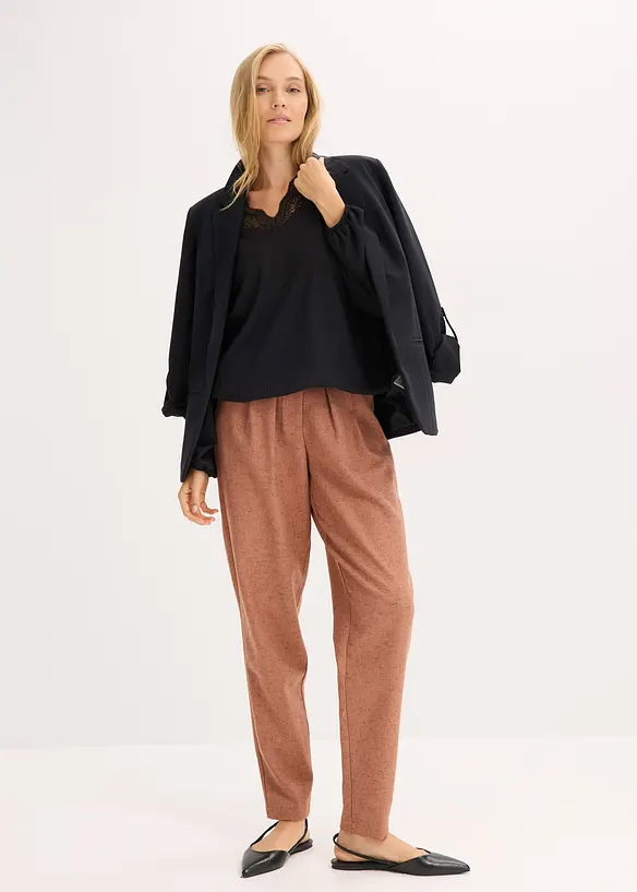 Pantalon aspect laine, bonprix