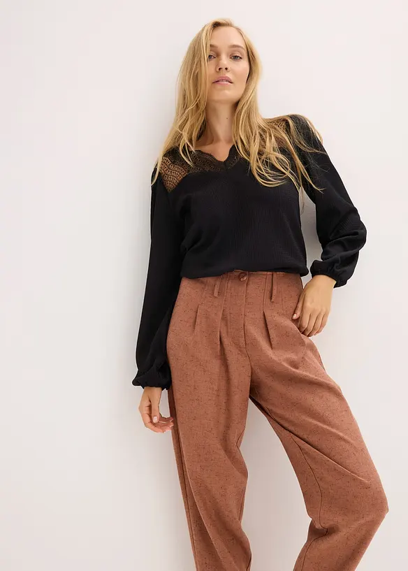 Pantalon aspect laine, bonprix