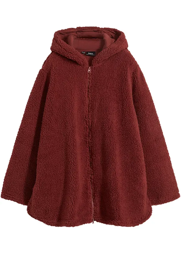 Veste en sherpa coupe trapèze avec fentes latérales, bonprix