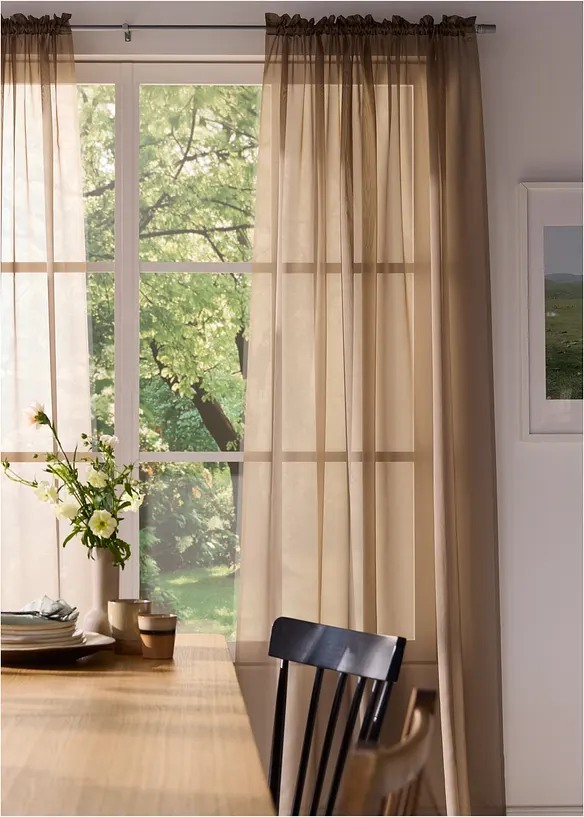 Gardinen aus leichtem Voile (2er Pack), bonprix