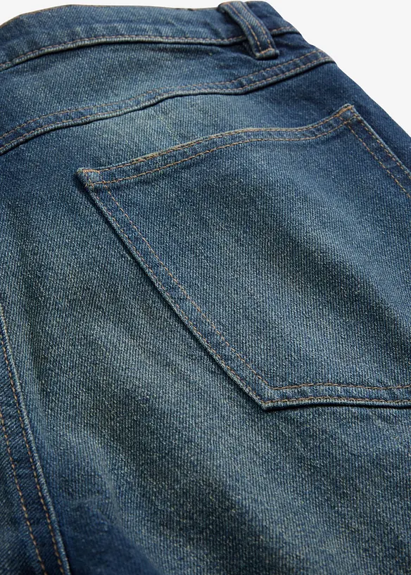 Jean droit et loose, taille haute, peu extensible, bonprix