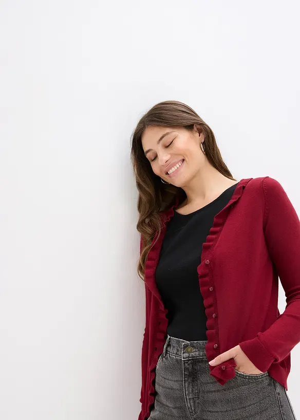 Feinstrickjacke aus fließendem Viskose-Mix, bonprix