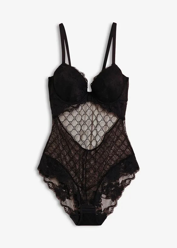 Body avec empiècement tulle, bonprix