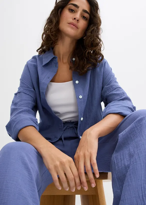 Chemise oversize en légère gaze de coton, bonprix