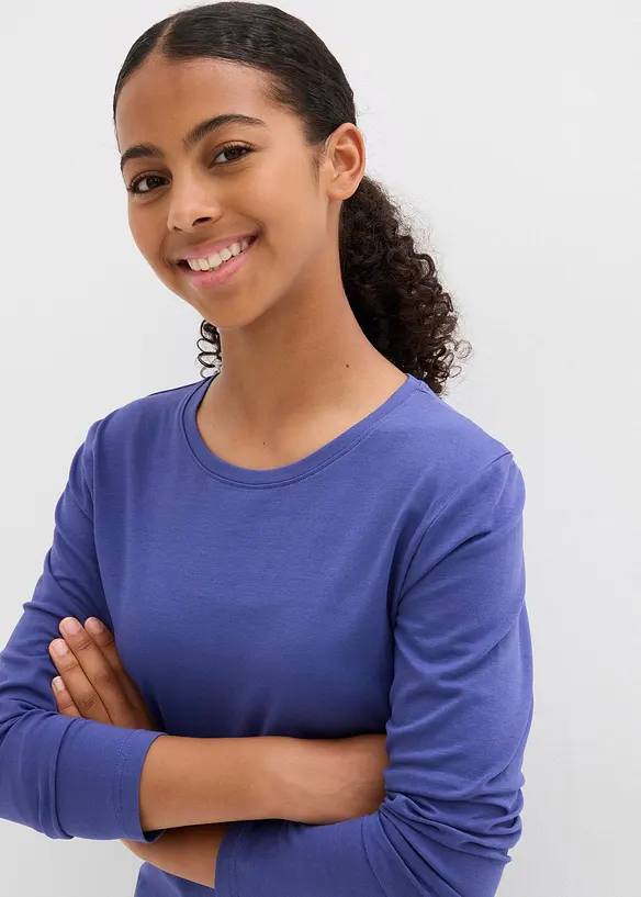 Jerseykleid aus elastischem Bio-Baumwoll-Mix (2er Pack), bonprix