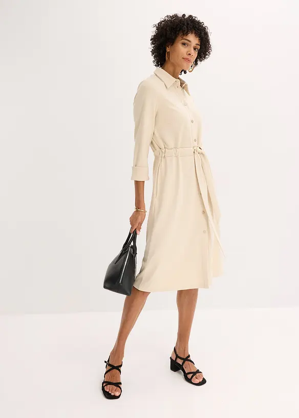 Robe-chemise en jersey milano, bonprix
