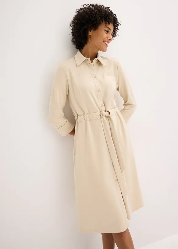 Robe-chemise en jersey milano, bonprix