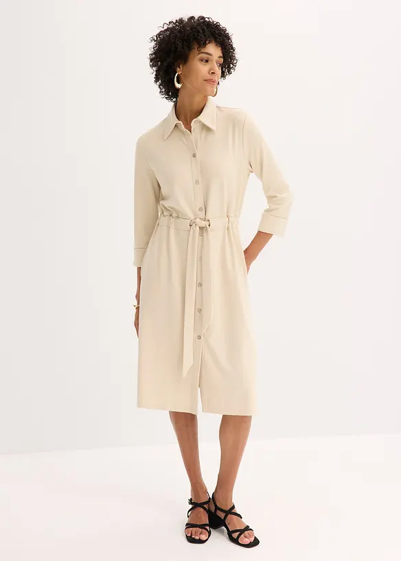Robe-chemise en jersey milano, bonprix