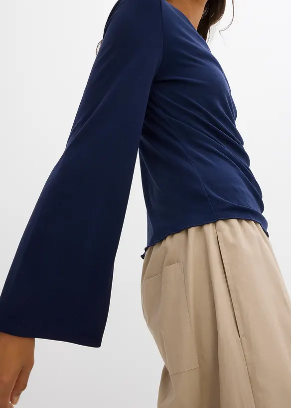 Langarmshirt aus Rippe, bonprix