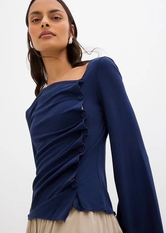 Langarmshirt aus Rippe, bonprix