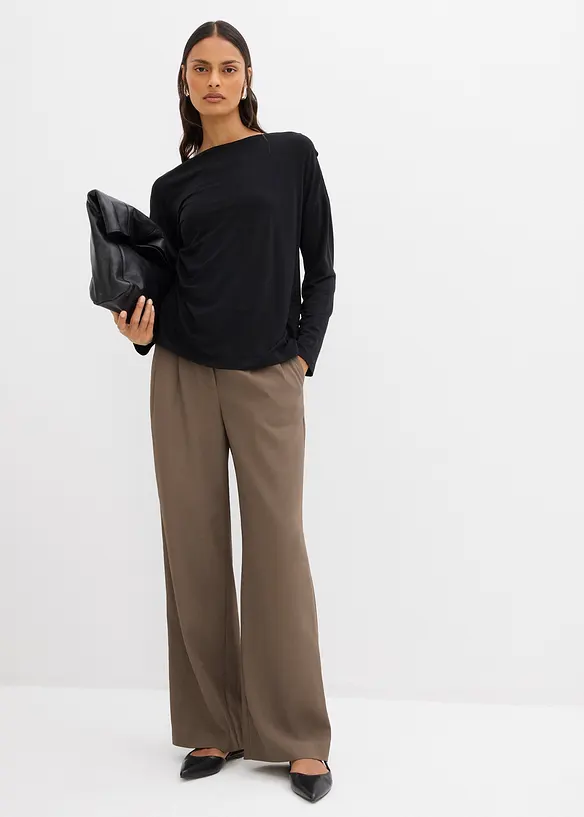 T-shirt manches longues en viscose extensible, bonprix