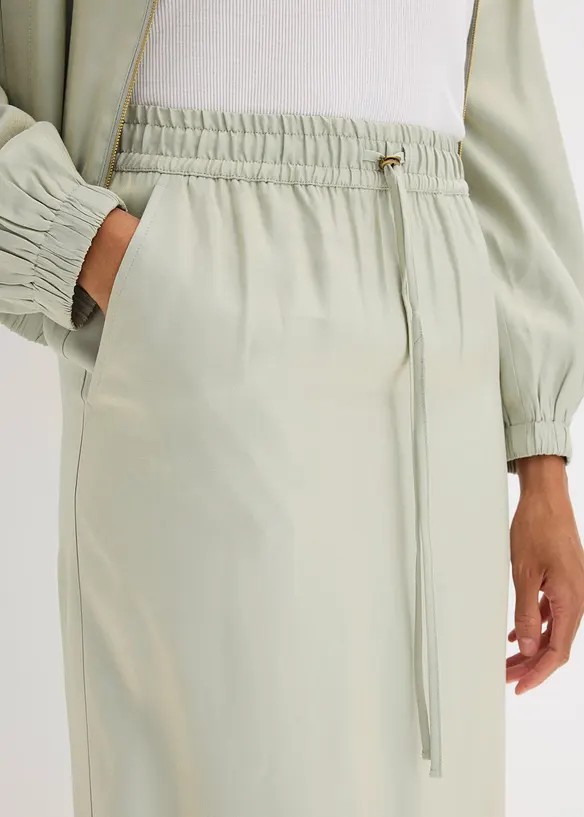Jupe midi en matière satinée, bonprix