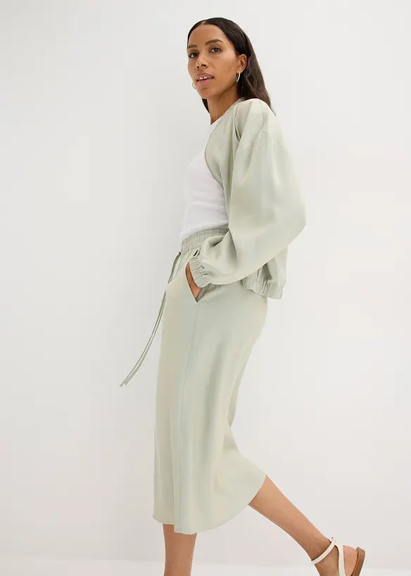 Jupe midi en matière satinée, bonprix