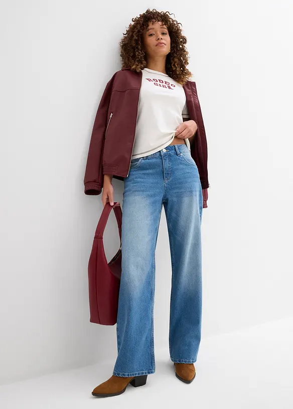 Jean droit, taille mi-haute, bonprix