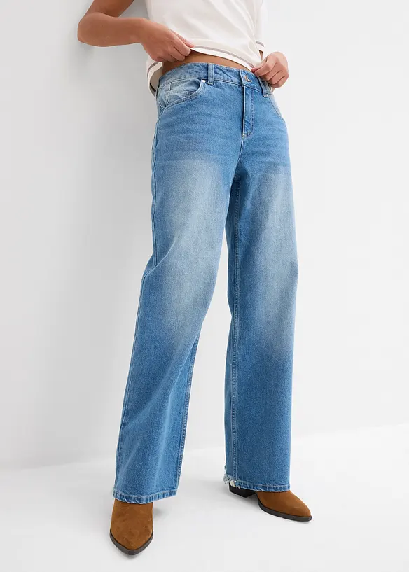 Jean droit, taille mi-haute, bonprix