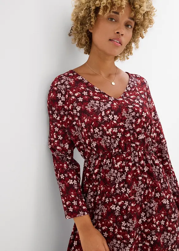 Robe en jersey crêpe gaufré, bonprix