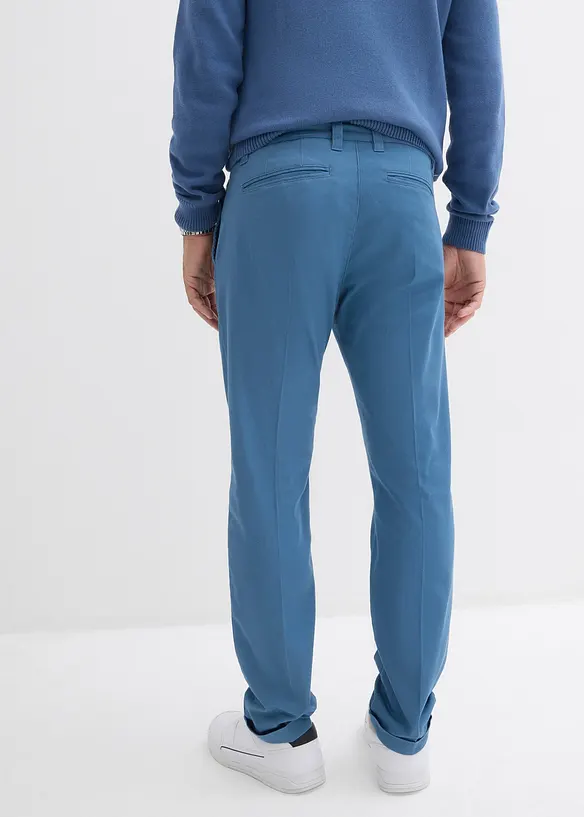 Regular-Fit Bundfaltenhose aus Baumwoll-Twill, Straight, bonprix