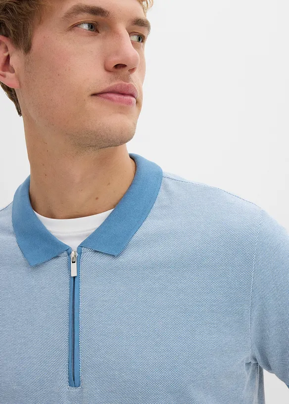 Piqué-Poloshirt mit Reißverschluss, bonprix