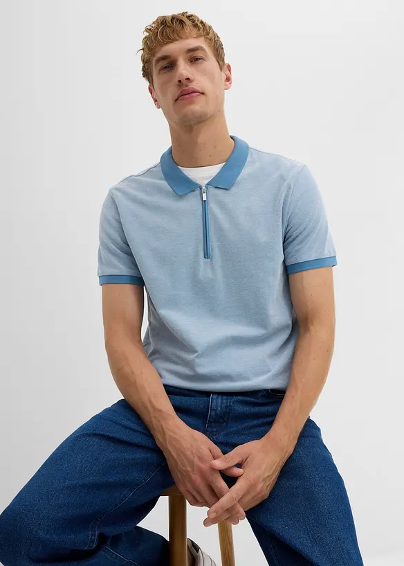 Piqué-Poloshirt mit Reißverschluss, bonprix