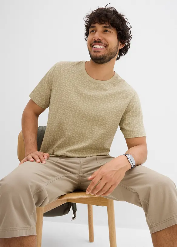 T-shirt 100% coton à l’imprimé minimaliste, bonprix