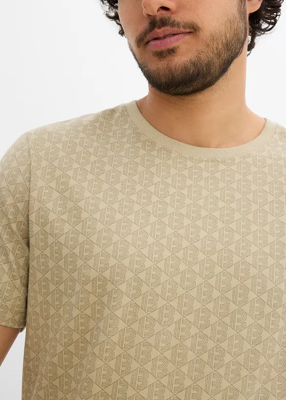 T-shirt 100% coton à l’imprimé minimaliste, bonprix