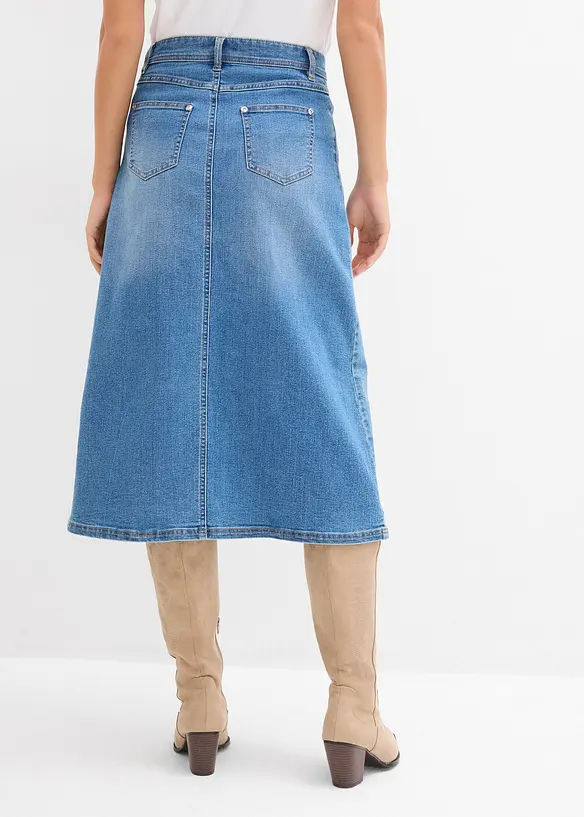 Stretch-Jeansrock, High Waist, bonprix