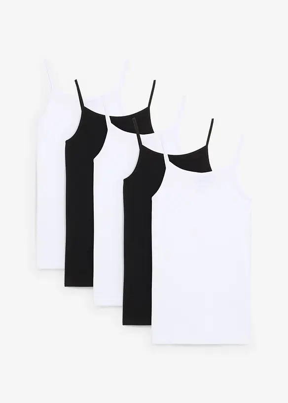 Lot de 5 débardeurs doux, bonprix