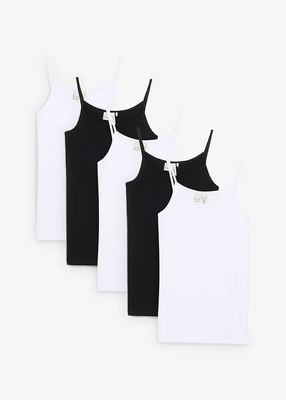 Lot de 5 débardeurs doux, bonprix