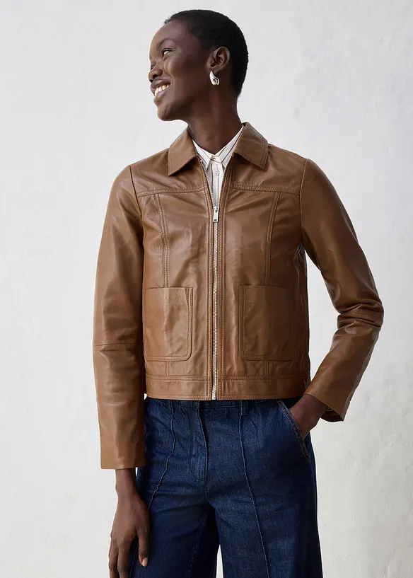 Veste en cuir, bonprix