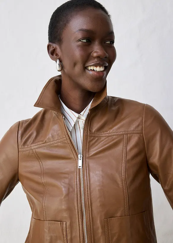 Veste en cuir, bonprix