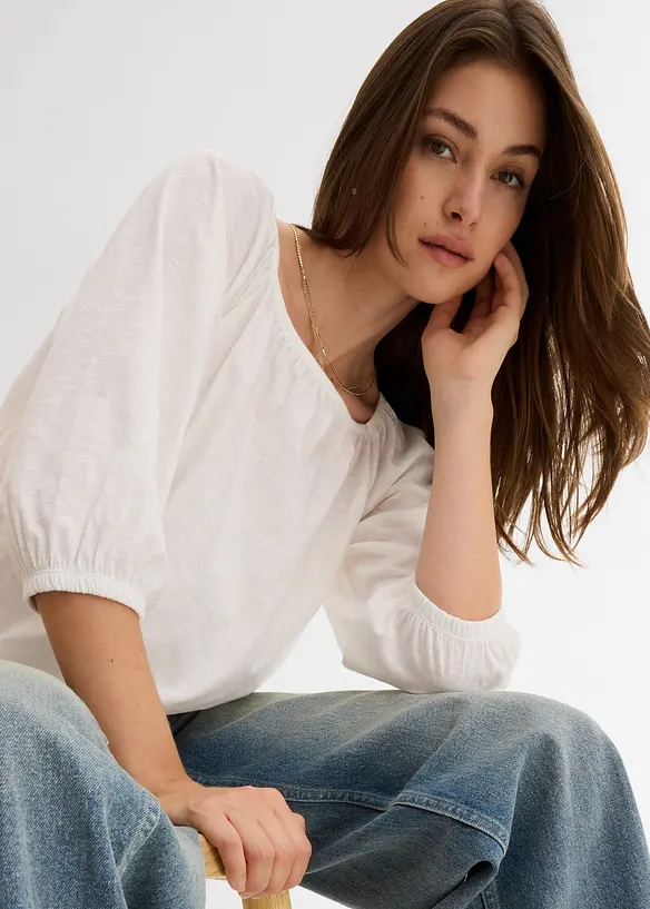Shirtbluse aus reiner Bio-Baumwolle, bonprix