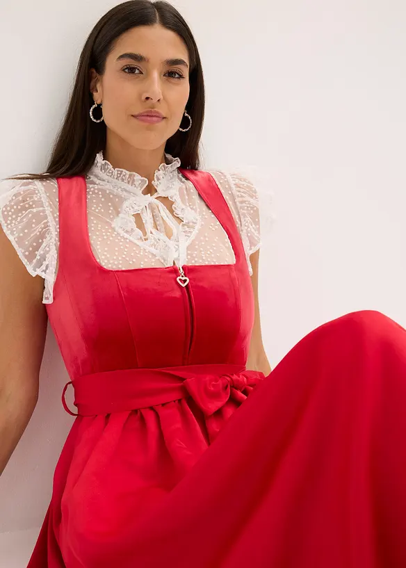 Dirndl mit Samt in Midilänge (2-tlg.Set), bonprix