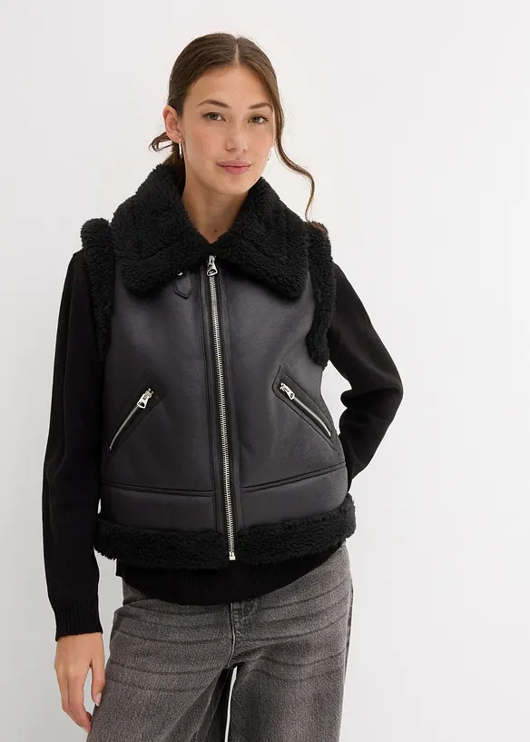 Gilet sans manches enduit, bonprix