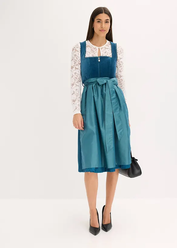 Dirndl mit Samt in Midilänge (2-tlg.Set), bonprix