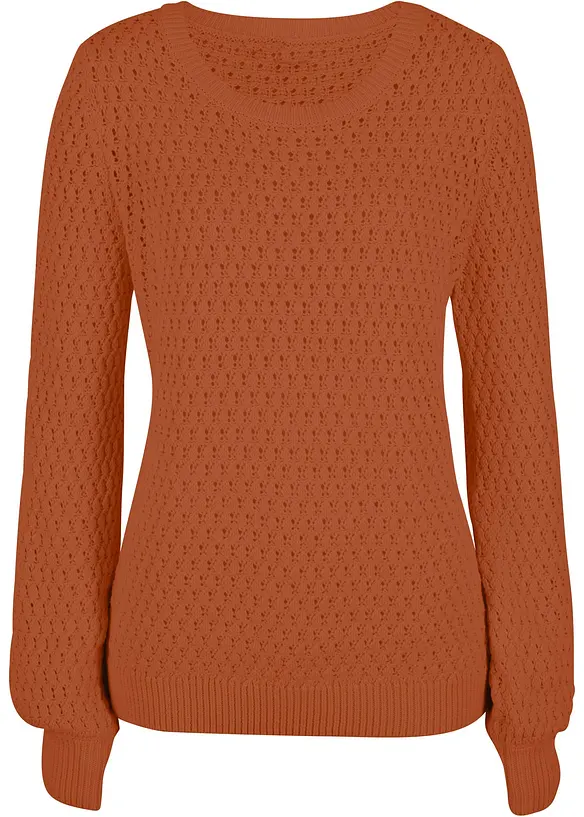 Pull en maille texturée de coton mélangé, bonprix