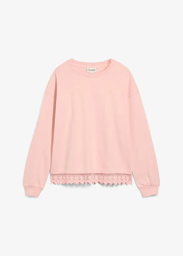 Sweat à empiècement en dentelle, bonprix