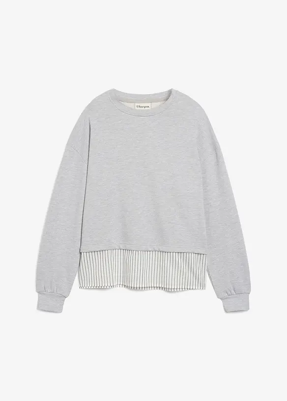 Sweat avec empiècement chemise, bonprix
