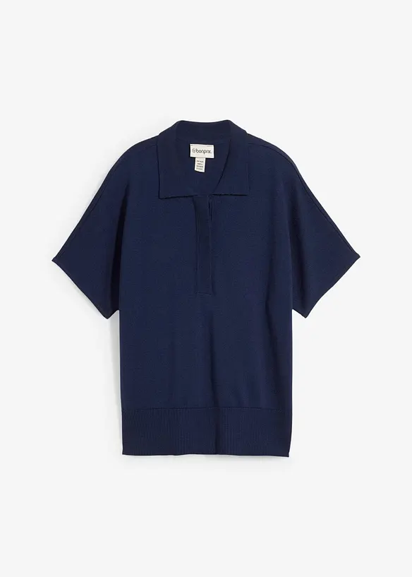 Pull en fine maille avec col polo, bonprix