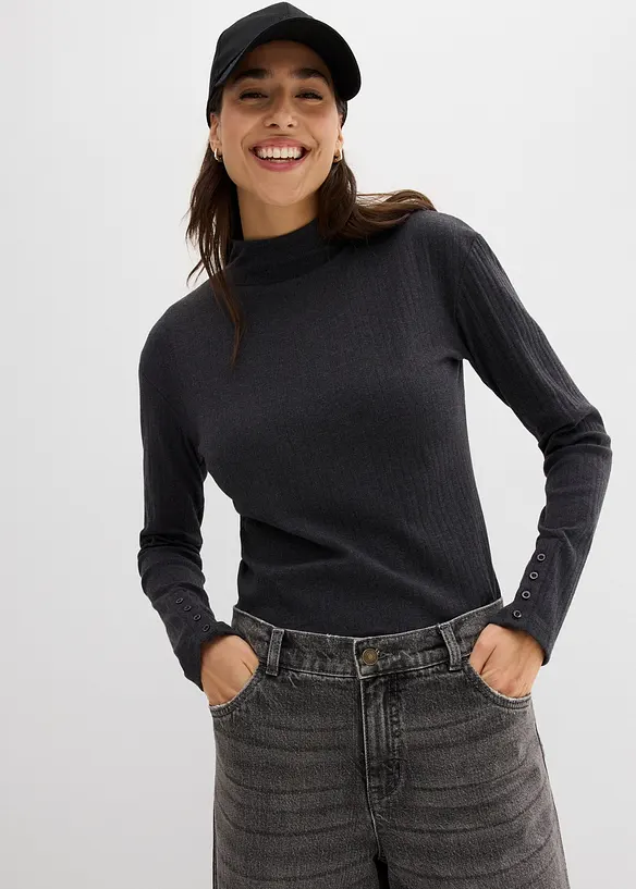 Geripptes Langarmshirt, bonprix