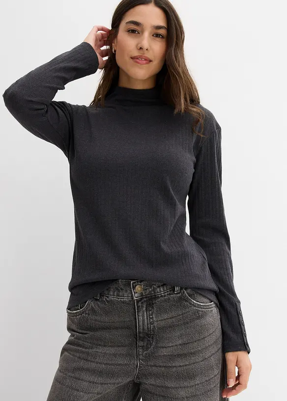 Geripptes Langarmshirt, bonprix