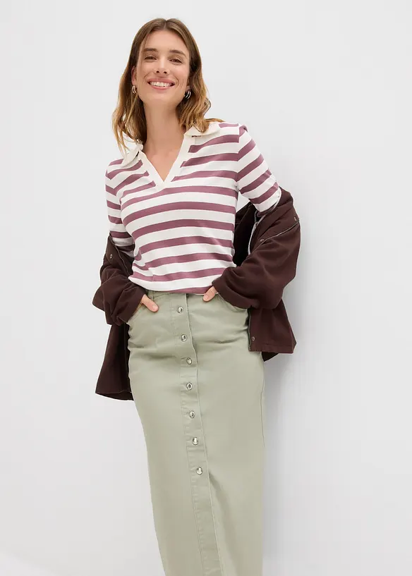 Jupe midi en twill, bonprix