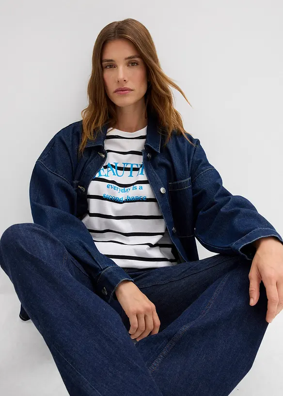 T-shirt rayé 100% coton, bonprix