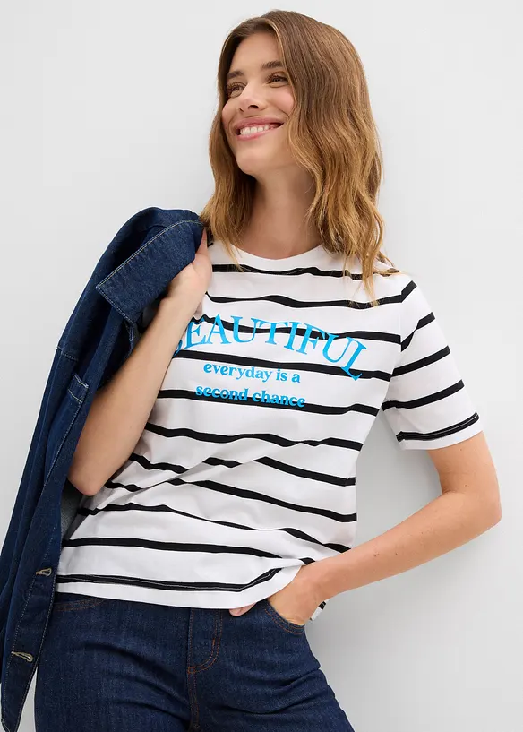 T-shirt rayé 100% coton, bonprix