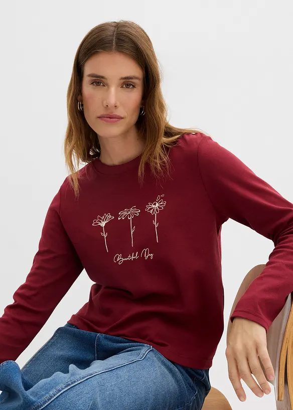 Langarmshirt aus reiner Baumwolle, bonprix